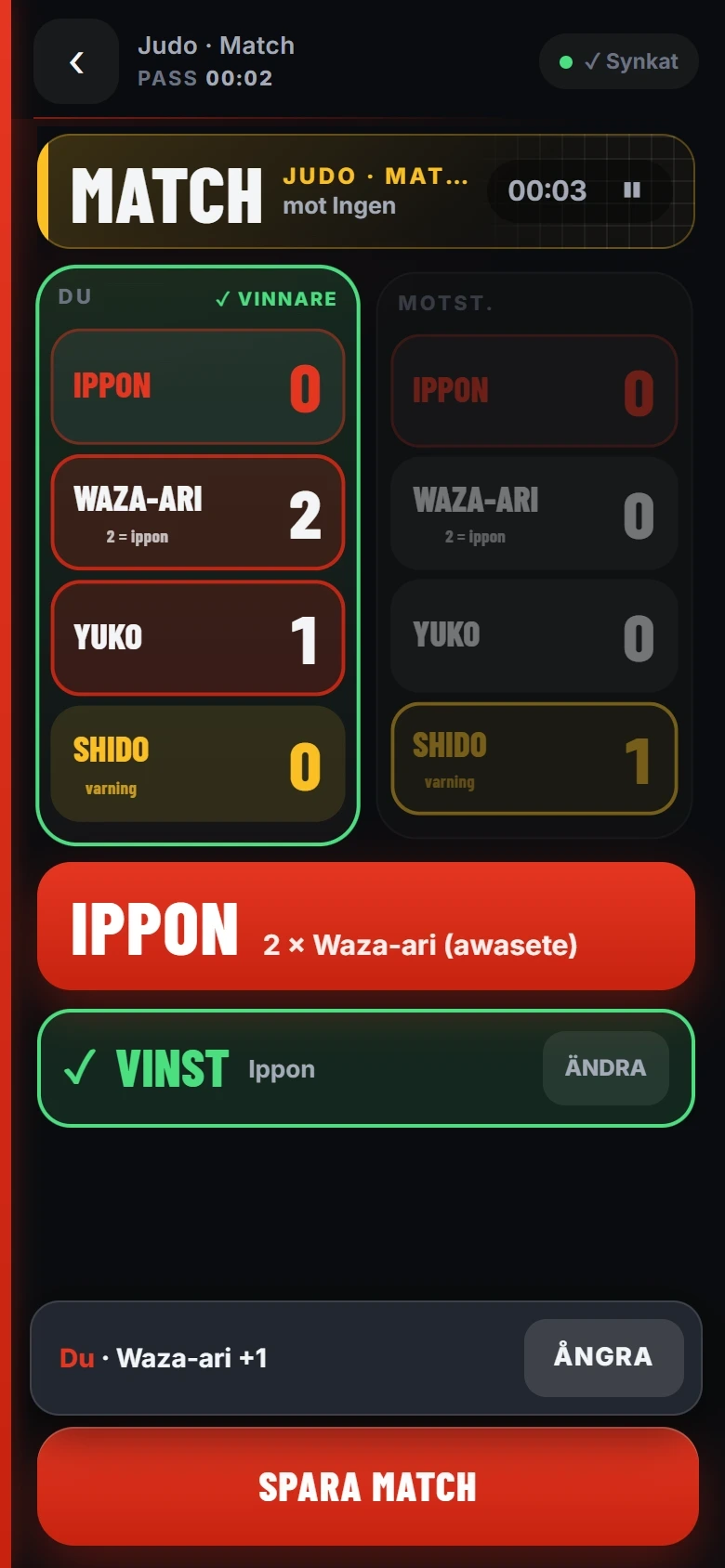STARKAST: Judomatch med Ippon, Waza-ari, Yuko och Shido